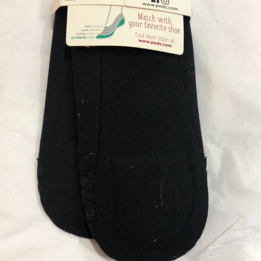 Peds extreme low liner‎ black no slip heel shoe liner 2pairs fits shoe size 5-10